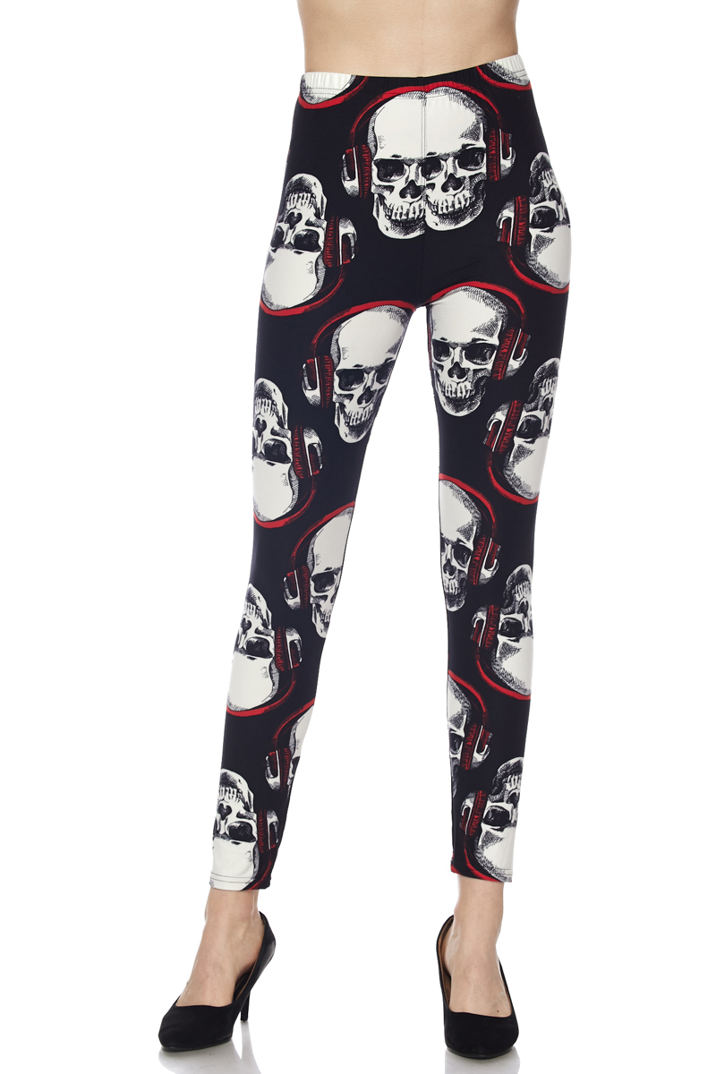 Headphone Skull Plus Size Leggings - 3X-5X - Image 3
