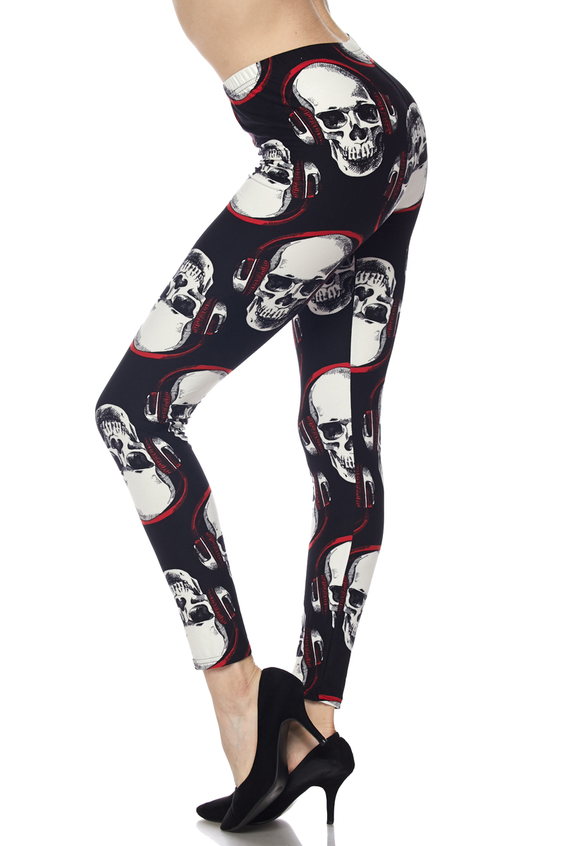 Headphone Skull Plus Size Leggings - 3X-5X
