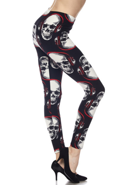 Headphone Skull Plus Size Leggings - 3X-5X - Image 2