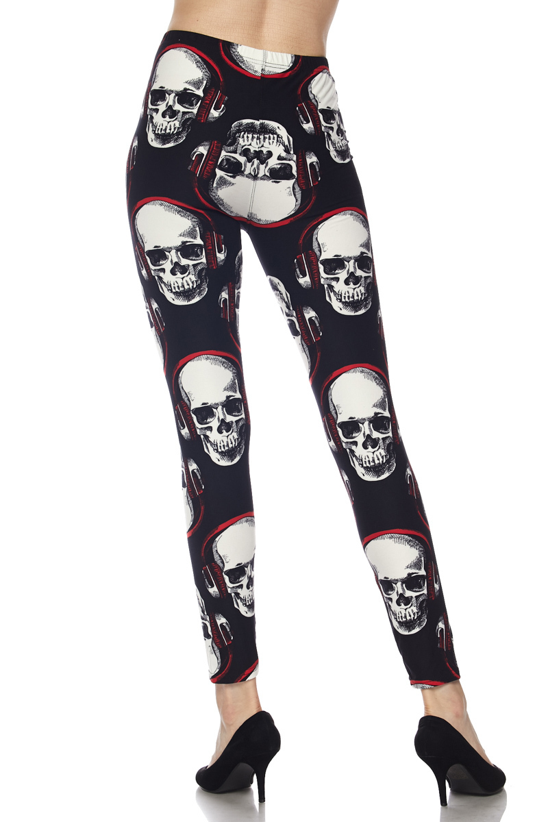 Headphone Skull Plus Size Leggings - 3X-5X - Image 4