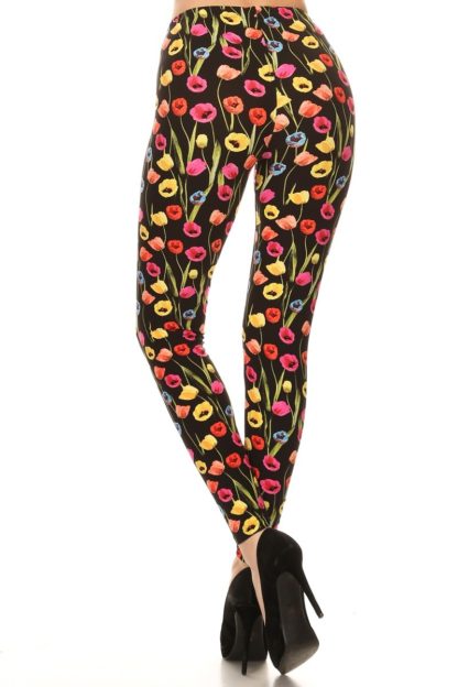 Blooming Rainbow Floral Plus Size Leggings - Image 3