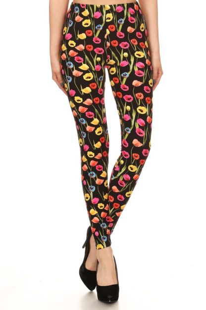 Blooming Rainbow Floral Plus Size Leggings