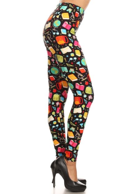 Colorful Student Plus Size Leggings 1X-2X - Image 3