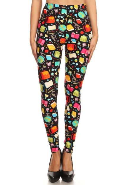 Colorful Student Plus Size Leggings 1X-2X