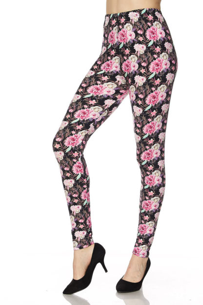 Radiant Pink Rose Leggings 1X-2X - Image 3