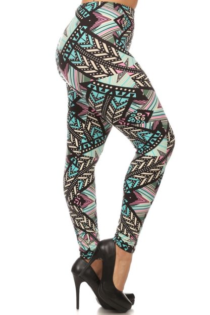 Melodic Emerald Tribal Plus Size Leggings