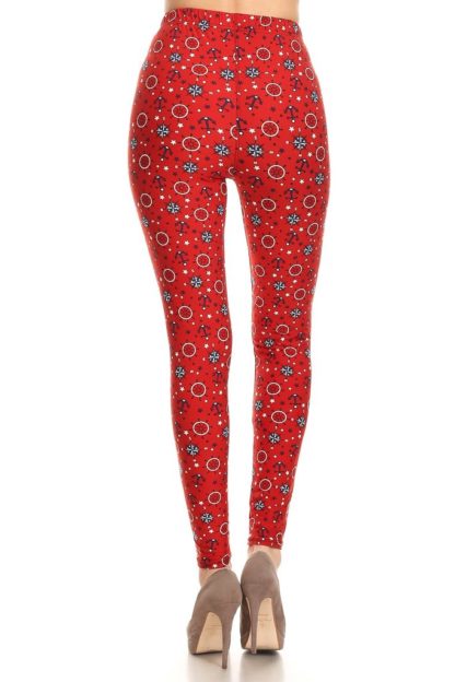 Plus colorful Anchor Compass Pattern Printed Leggings - Image 2
