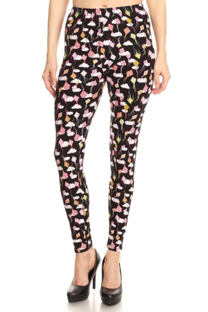 Plus Balloon Kite Pattern Printed Leggings - Image 3