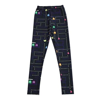 Sunling Women Stretchy Cute Pacman Costume Compression Leggings Pant Tights - Image 2