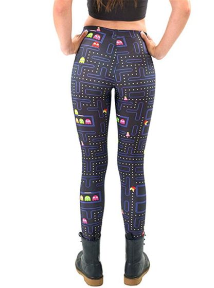 Sunling Women Stretchy Cute Pacman Costume Compression Leggings Pant Tights - Image 3