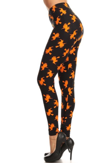 Broomstick Witches Halloween Plus Size Leggings - 3X-5X - Image 4