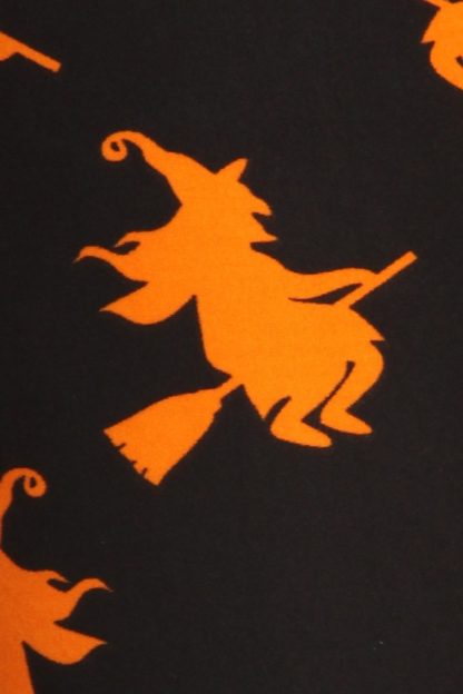 Broomstick Witches Halloween Plus Size Leggings - 3X-5X - Image 2