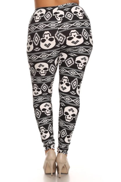 Wholesale Buttery Soft Tribe Skull Plus Size Leggings - 3X-5X - Image 3
