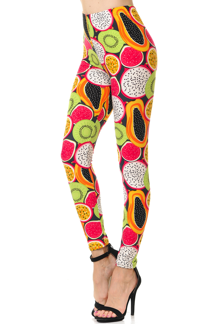 Colorful Tropical Fruit Plus Size Leggings - 3X-5X - Big and Sexy ...