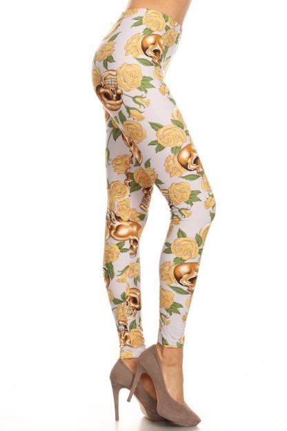 Golden Skulls Plus Size Leggings 1X-2X - Image 2