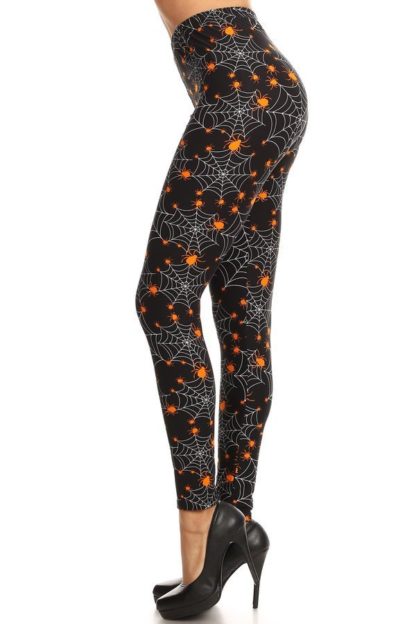 Spider Web Halloween Plus Size Leggings - 3X-5X - Image 4