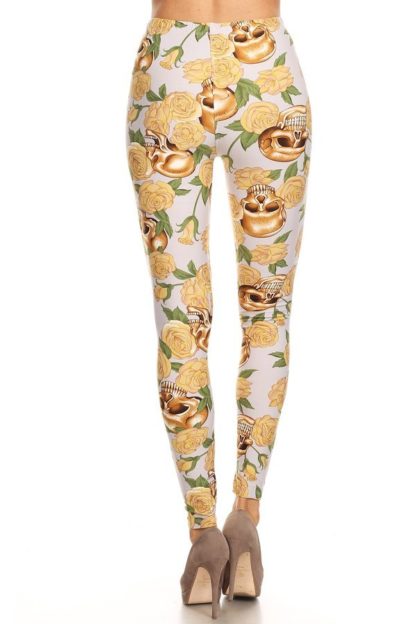 Golden Skulls Plus Size Leggings 1X-2X - Image 3