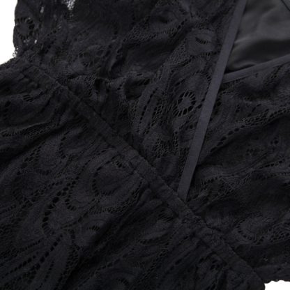Women's Plus Size Floral Lace Top Blouse with Jersey Cami - Image 4