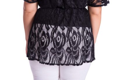 Women's Plus Size Floral Lace Top Blouse with Jersey Cami - Image 2