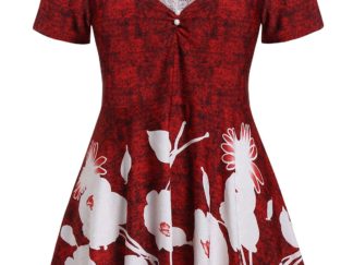Plus Size Floral Marled T-shirt